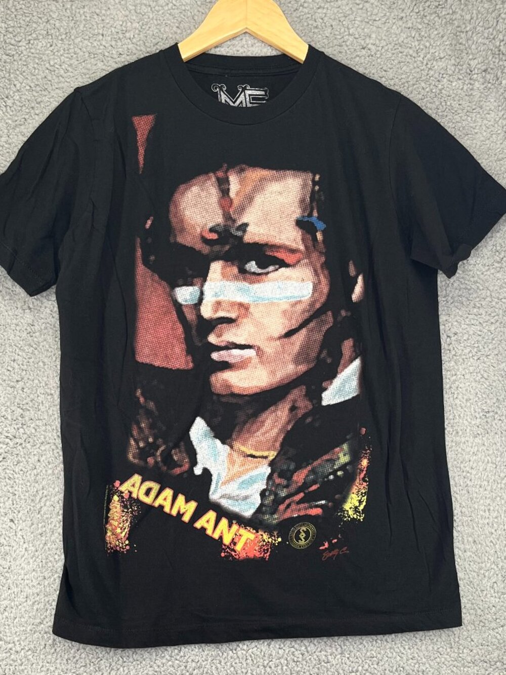 Adam Ant Medium Black Graphic T Shirt New Wave Punk Music Tee